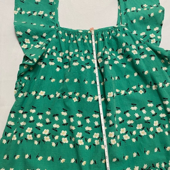 Ann Taylor Floral Chain Square Neck Ruffle Sleeve Top Size Mp - Picture 9 of 9